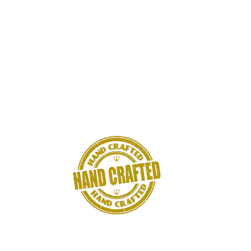 Hand Crafted badge with trident symbols